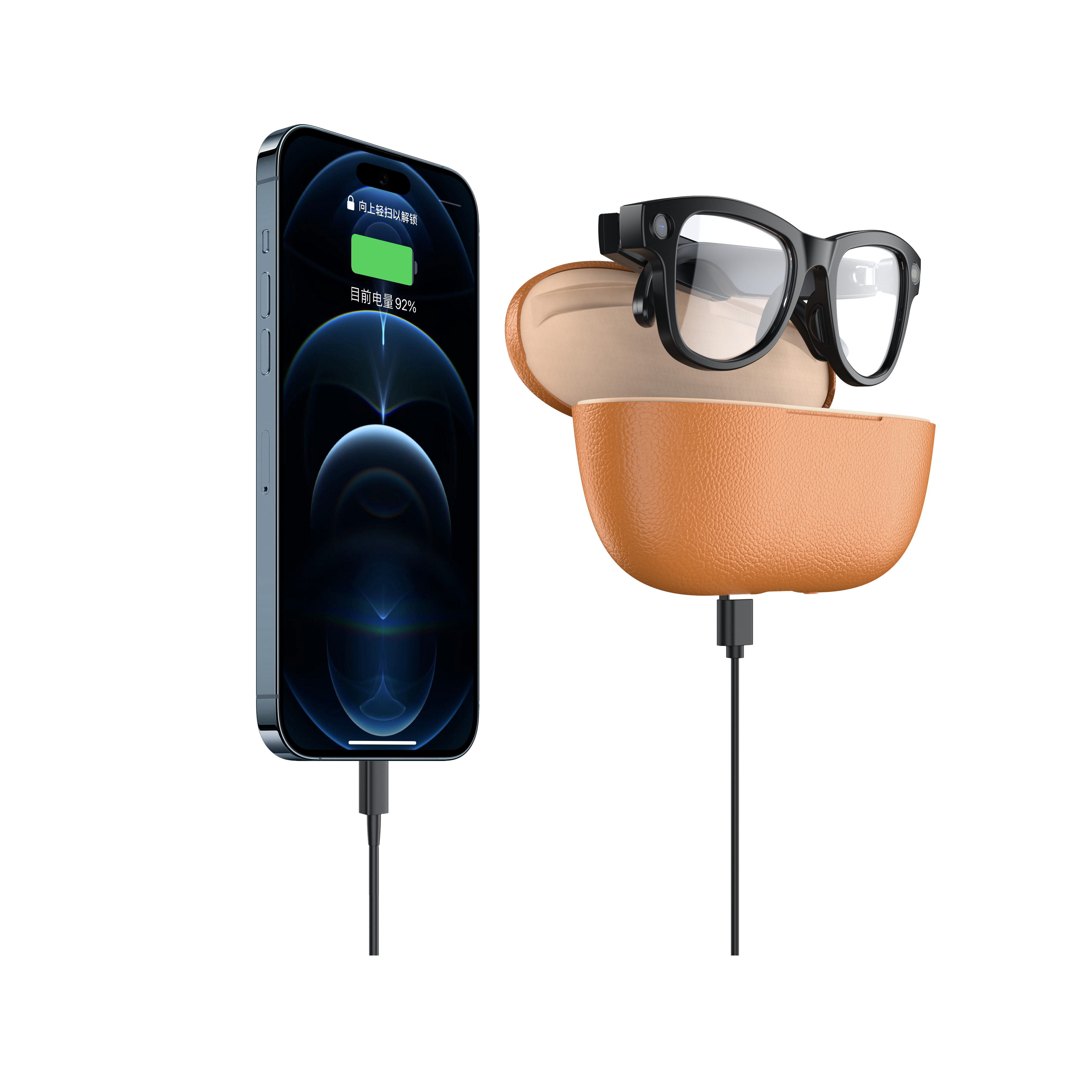 M02 Ultra AI Smart Camera Glasses 8MP 1080P Recording ENC Noise Cancellation With 3600mAh Power Bank Charging Case